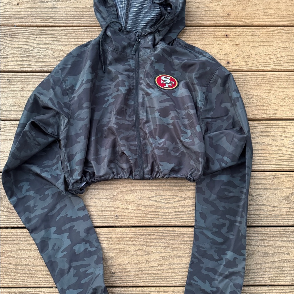 San Francisco 49ers cropped windbreaker hoodie jacket